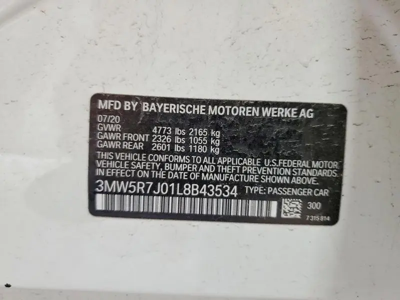 2020 BMW 330XI   
