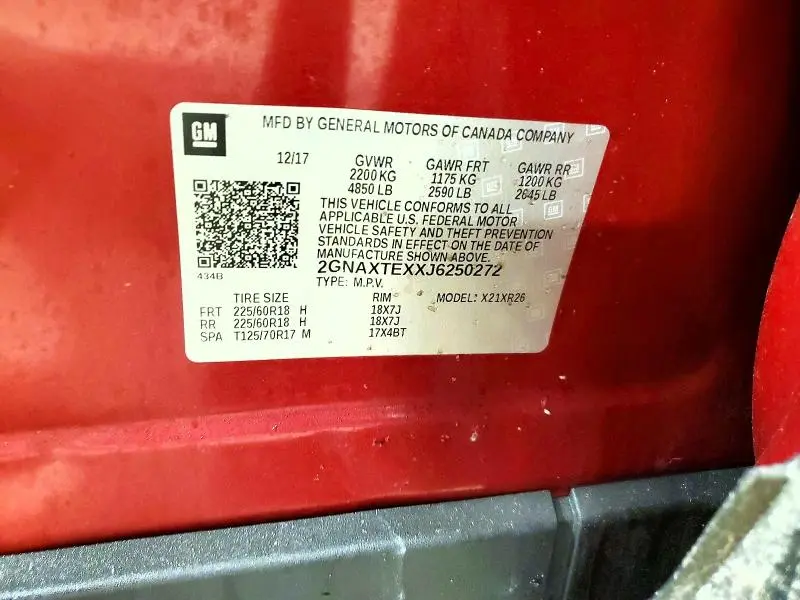 2018 CHEVROLET EQUINOX LT  