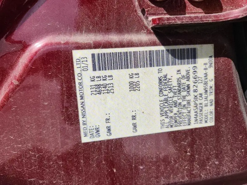 2013 NISSAN MAXIMA 3.5 SV  