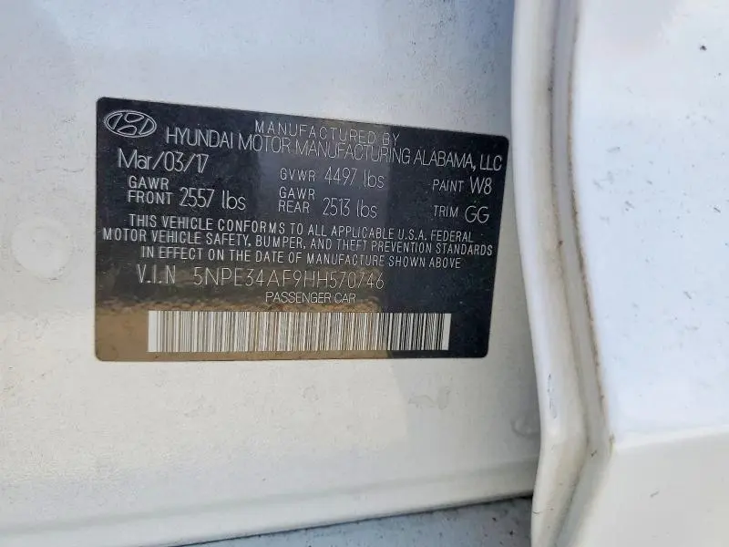 2017 HYUNDAI SONATA SPORT  