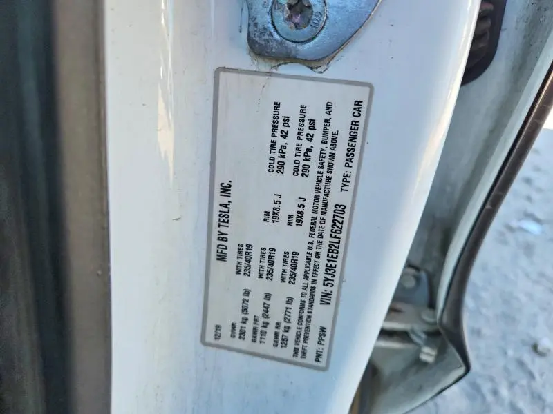2020 TESLA MODEL 3   