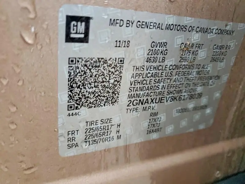 2019 CHEVROLET EQUINOX LT  