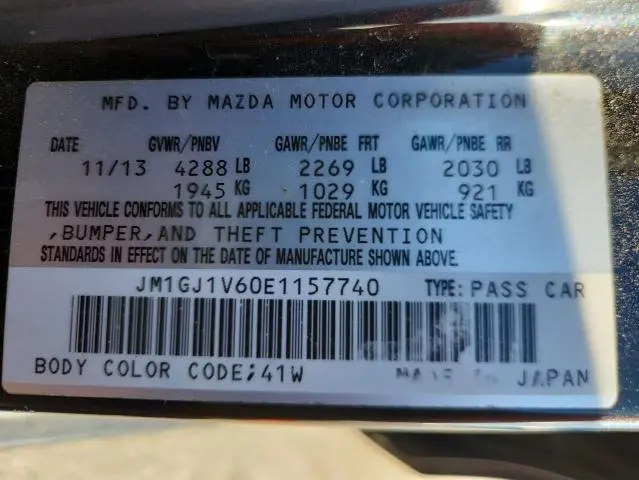 2014 MAZDA 6 TOURING  