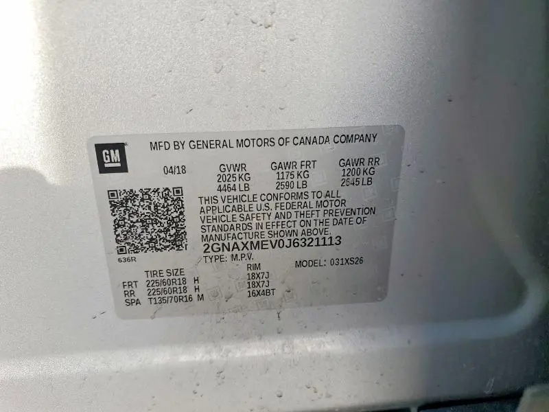 2018 CHEVROLET EQUINOX PREMIER  