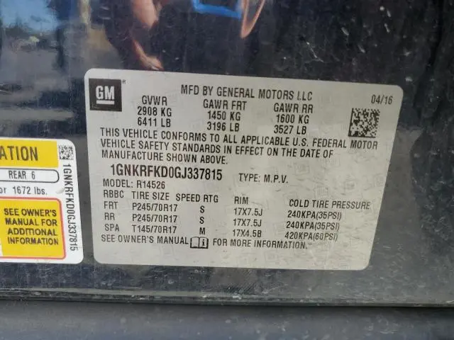 2016 CHEVROLET TRAVERSE LS  