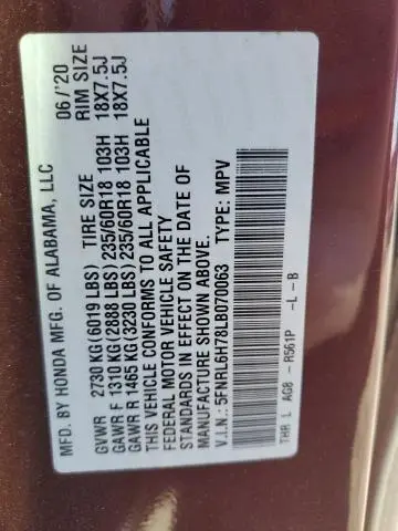 2020 HONDA ODYSSEY EXL  