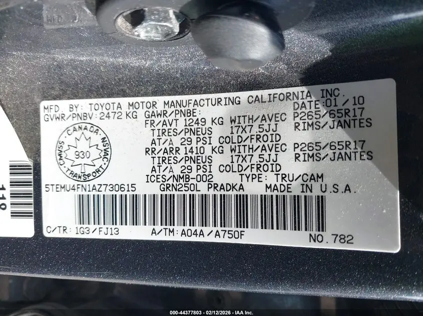 2010 TOYOTA TACOMA V6