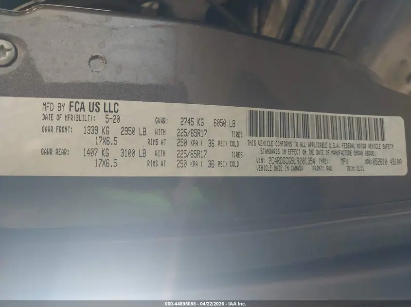 2020 DODGE GRAND CARAVAN SXT