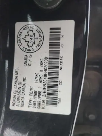 2015 HONDA CIVIC LX  