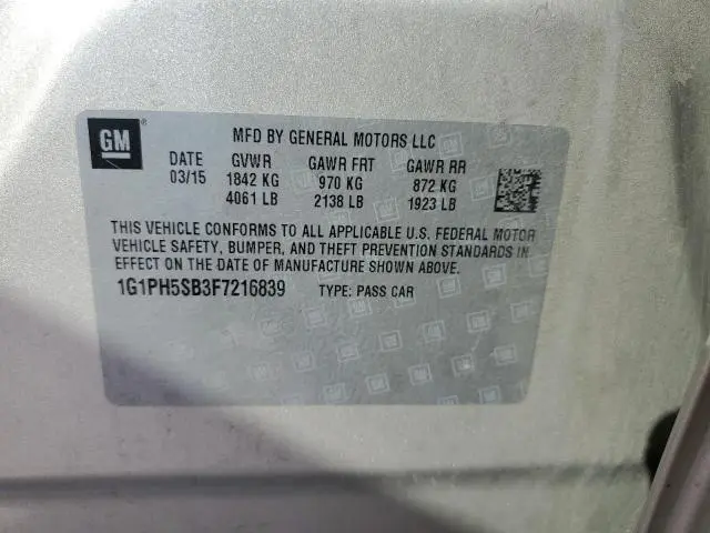 2015 CHEVROLET CRUZE ECO