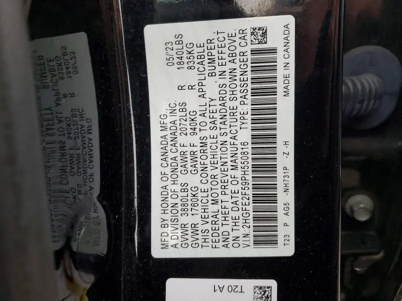 2023 HONDA CIVIC SPORT  