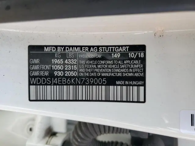 2019 MERCEDES-BENZ CLA 250