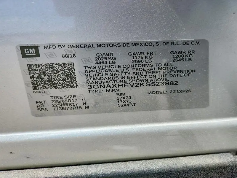 2019 CHEVROLET EQUINOX LS  