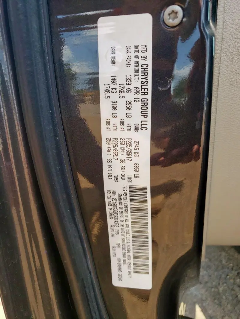 2012 DODGE GRAND CARAVAN CREW  