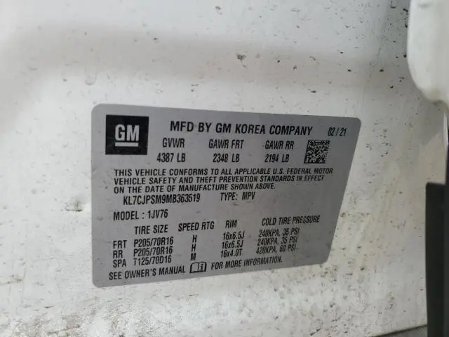 2021 CHEVROLET TRAX 1LT