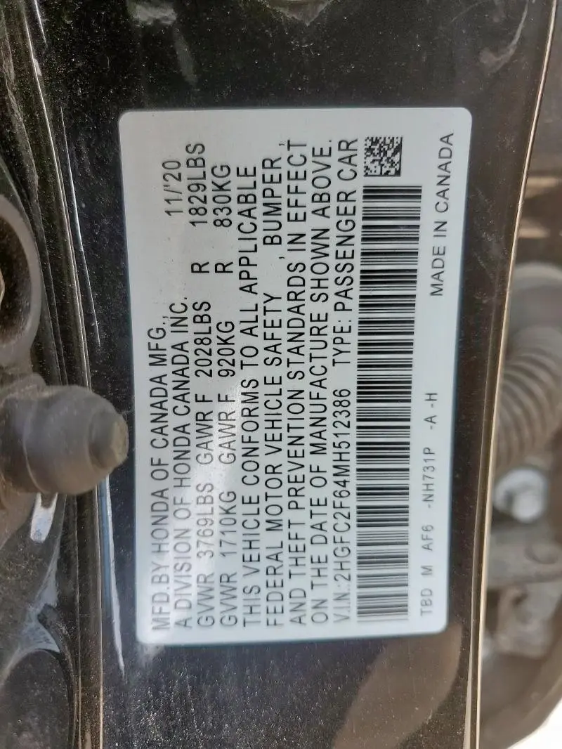 2021 HONDA CIVIC LX  