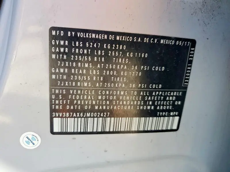 2018 VOLKSWAGEN TIGUAN SE  