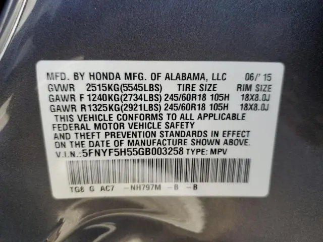 2016 HONDA PILOT EXL