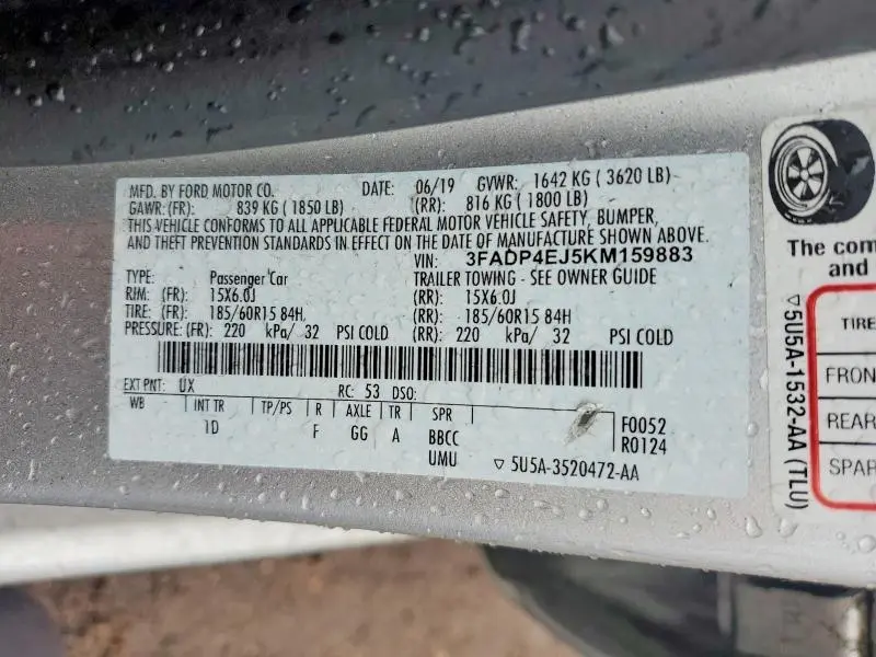 2019 FORD FIESTA SE  