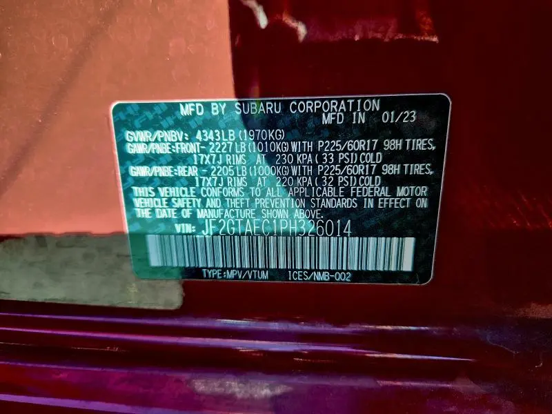 2023 SUBARU CROSSTREK PREMIUM  