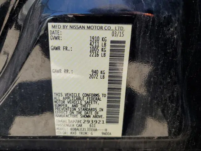 2015 NISSAN ALTIMA 2.5  