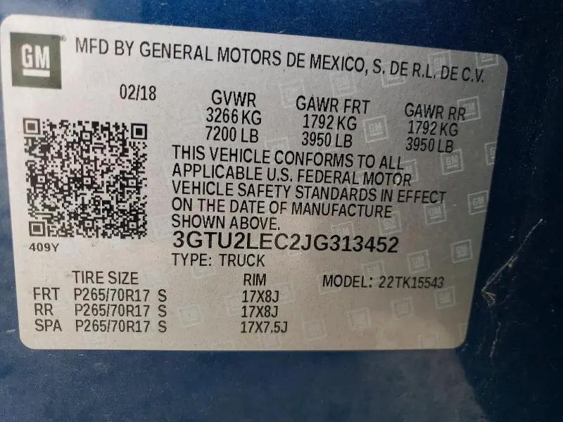 2018 GMC SIERRA K1500  