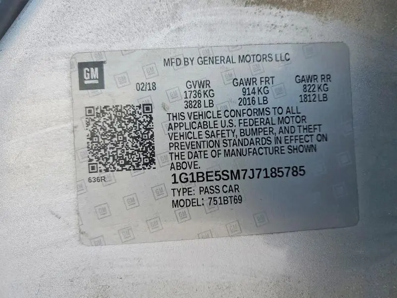 2018 CHEVROLET CRUZE LT  