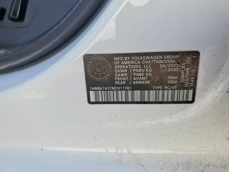 2021 VOLKSWAGEN PASSAT HIGHLINE  