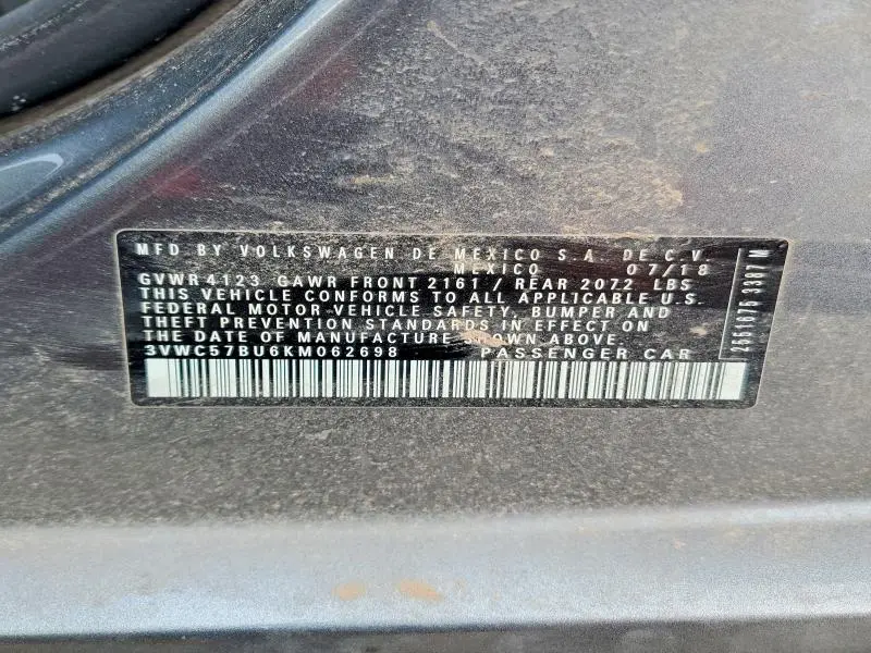 2019 VOLKSWAGEN JETTA S  