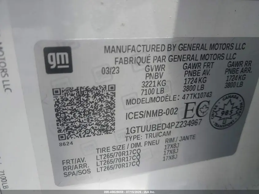 2023 GMC SIERRA 1500 SLE