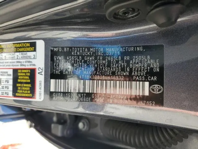 2011 TOYOTA AVALON BASE  