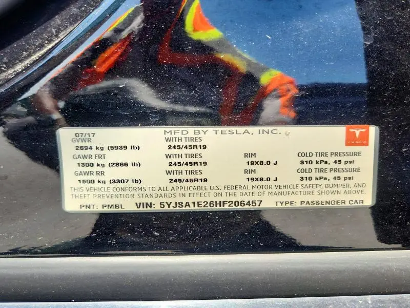 2017 TESLA MODEL S   