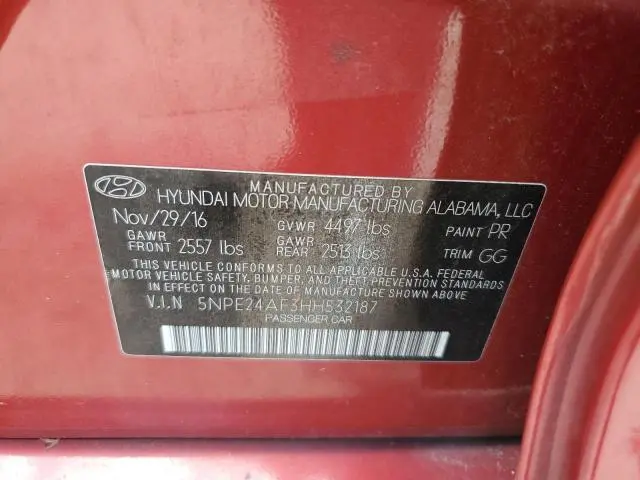 2017 HYUNDAI SONATA SE  