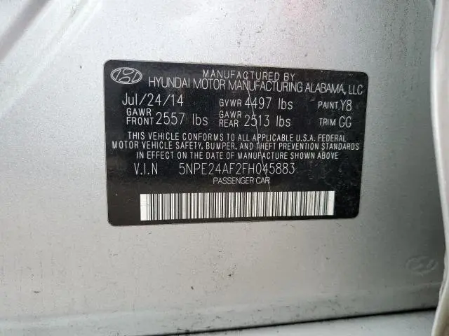 2015 HYUNDAI SONATA SE  