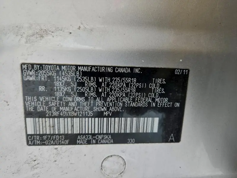 2011 TOYOTA RAV4 SPORT  