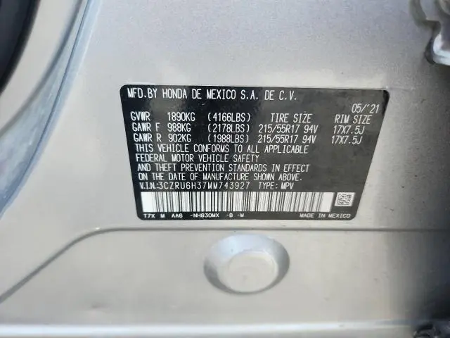 2021 HONDA HR-V LX  