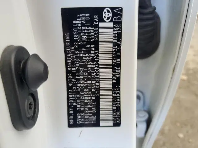 2016 TOYOTA COROLLA L  