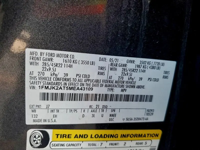 2021 FORD EXPEDITION MAX LIMITED  