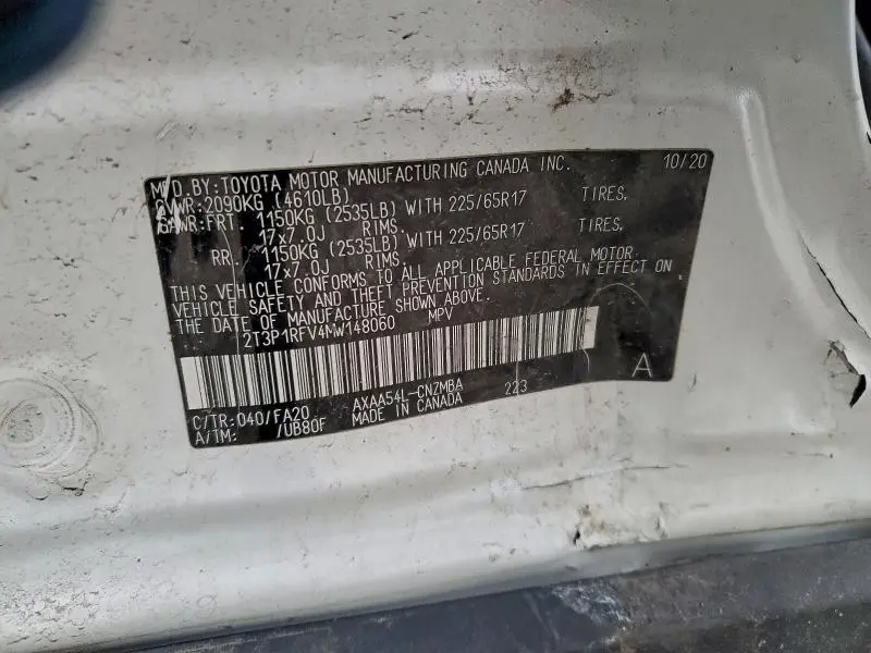 2021 TOYOTA RAV4 XLE  