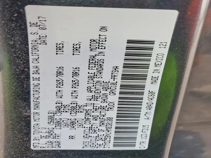 2017 TOYOTA TACOMA DOUBLE CAB  