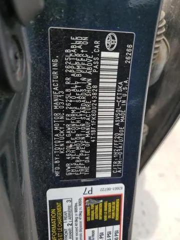 2013 TOYOTA CAMRY L  