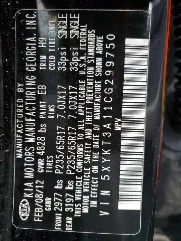 2012 KIA SORENTO BASE  
