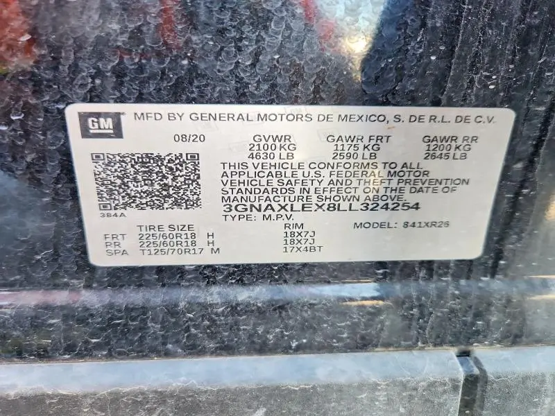 2020 CHEVROLET EQUINOX LT  