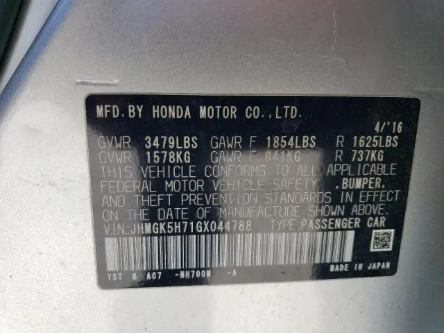 2016 HONDA FIT EX