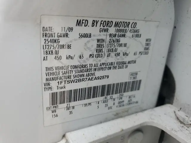 2010 FORD F250 SUPER DUTY  