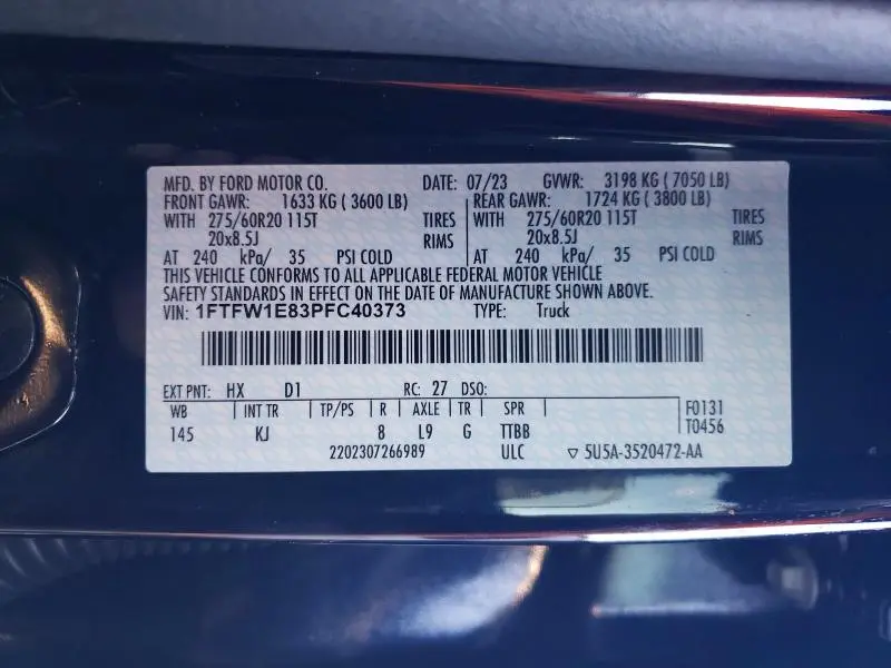 2023 FORD F150 SUPERCREW  