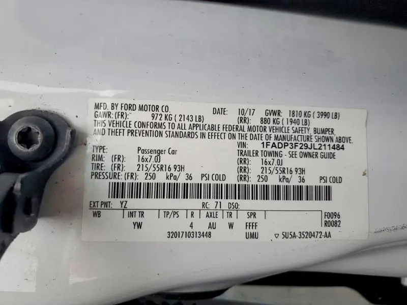 2018 FORD FOCUS SE  