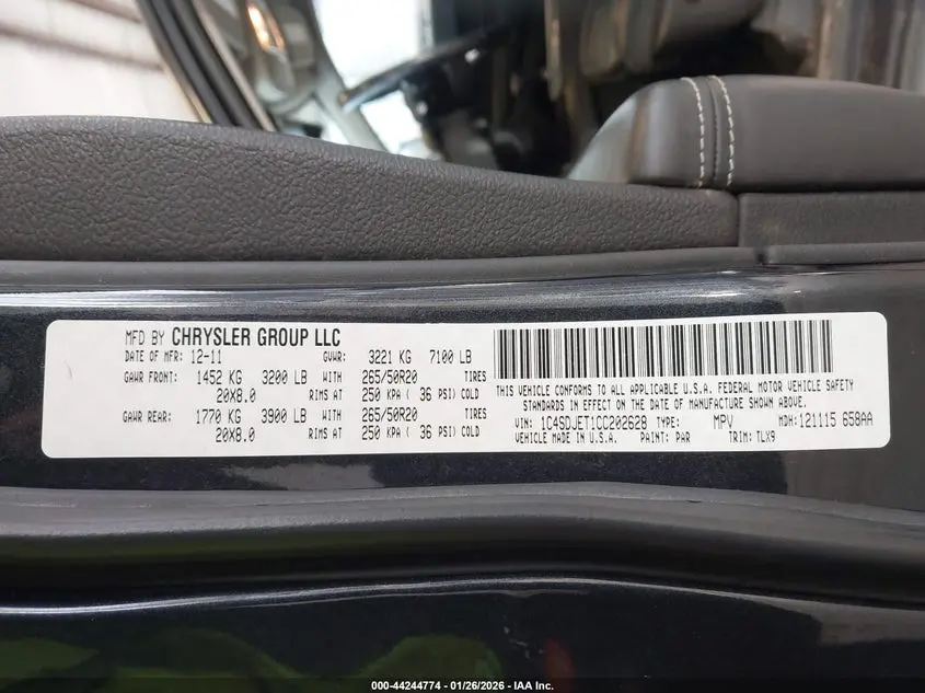 2012 DODGE DURANGO CITADEL