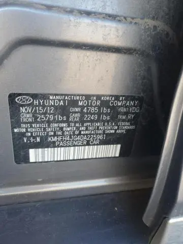 2013 HYUNDAI AZERA GLS  