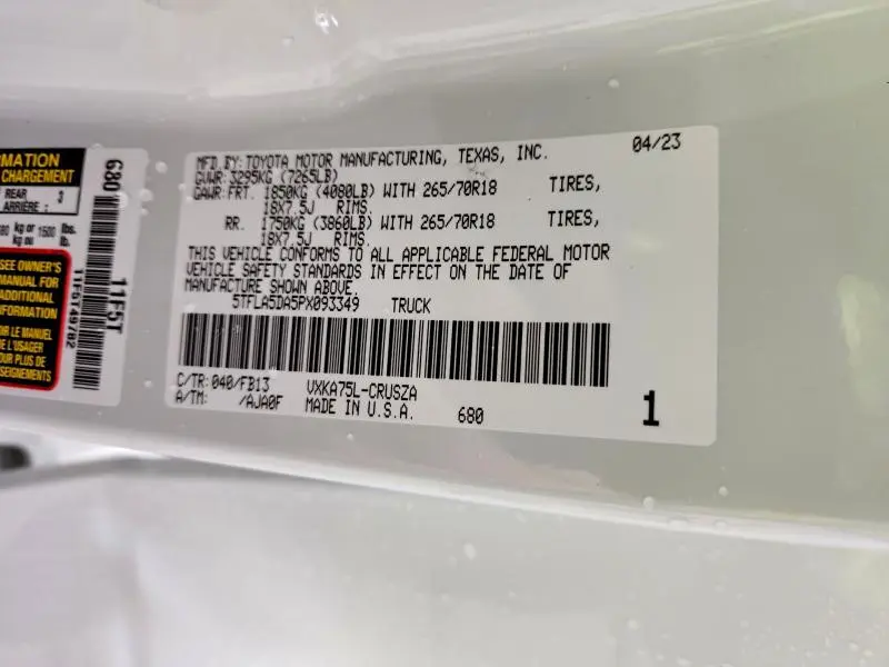 2023 TOYOTA TUNDRA SR5  